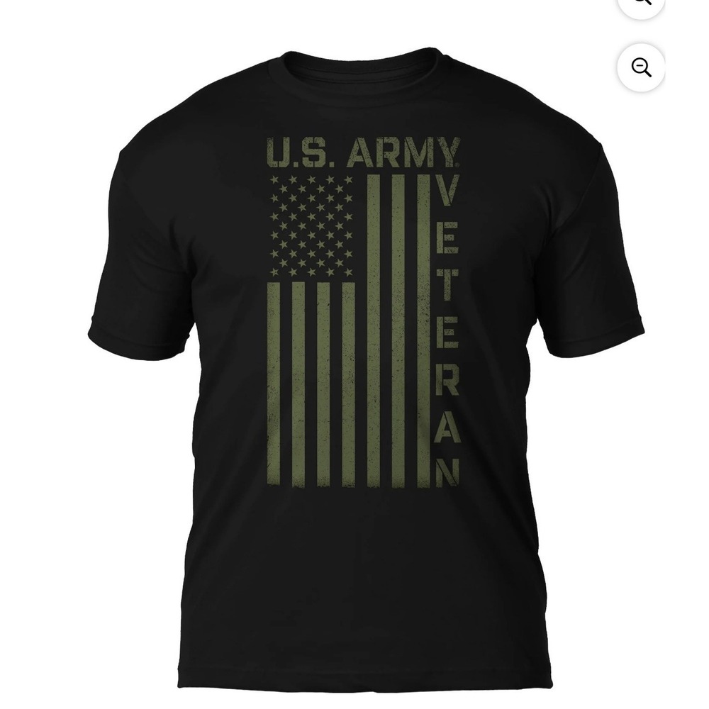 U.S. Army Veteran T-Shirt‎ Men's Large Black Graphic Tee Military Patriotic NWT